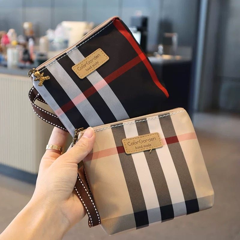 经典格纹防水牛津布零钱包大容量卫生巾收纳包卫生棉包小化妆包,淘宝优惠券,粉丝福利购,淘宝优惠卷