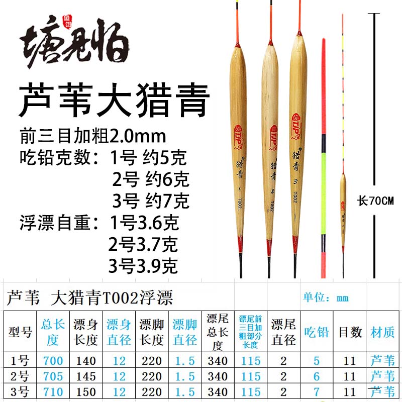 塘见怕T002大猎青芦苇浮漂塘旗舰官青鱼鱼漂大物野钓醒目垂钓标-图0