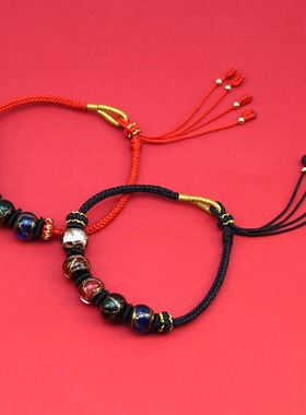 手工编织香灰琉璃手链