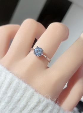 仲夏之晶仿真莫桑钻四爪戒指女