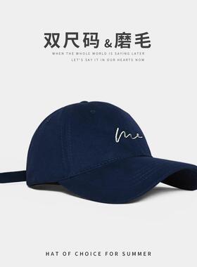 美式加大安可拉红棒球帽子春秋款