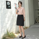 Mid skirt a line skirt a type high waist slimming