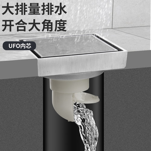 潜水艇隐形地漏防臭长条淋浴房隐形地漏全铜卫生间加长可镶嵌瓷砖 - 图2