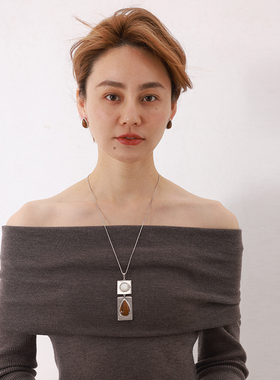 muer沐耳中性风毛衣链新款