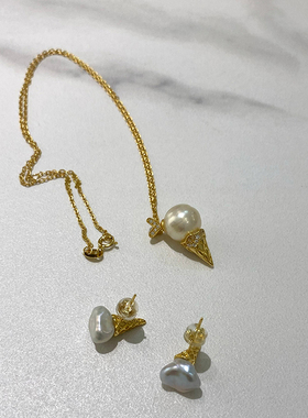 muer沐耳巴洛克澳白珍珠项链