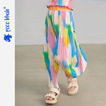 poocoblush original design Neon Phantom Rabbit 100 Plexant Pants Girl Summer Elastic Loose Casual Pants