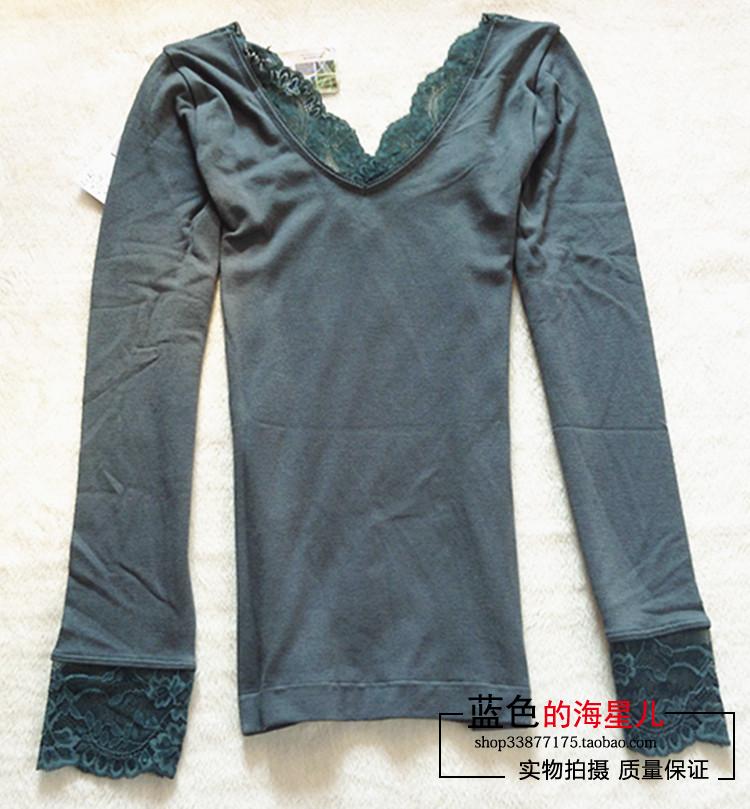 三八特价专柜正品 新品乐福佑珍珠纱双面V领女士保暖套装3226507