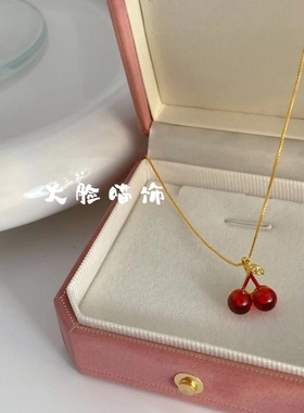 钛钢项链不掉色小樱桃小清新红色超仙锁骨链轻奢气质显瘦百搭颈链