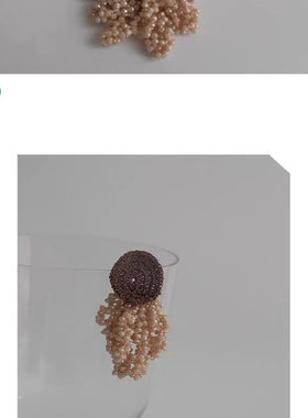 纯手工钩织耳环女小众设计感耳饰