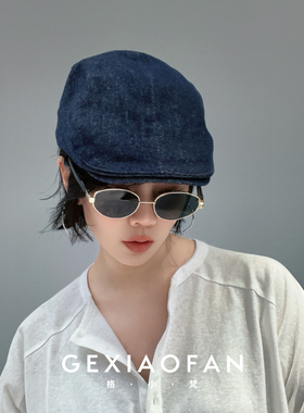 格小梵·正品美式经典牛仔前进帽女深色做旧贝雷帽复古鸭舌帽