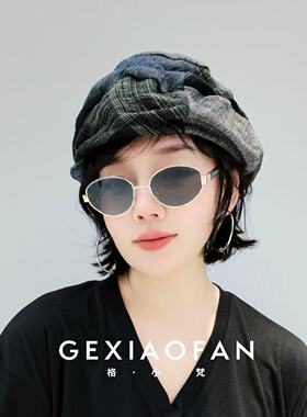 格小梵·正品“忆当年”秋冬复古亚麻报童帽显脸小森系补丁鸭舌帽