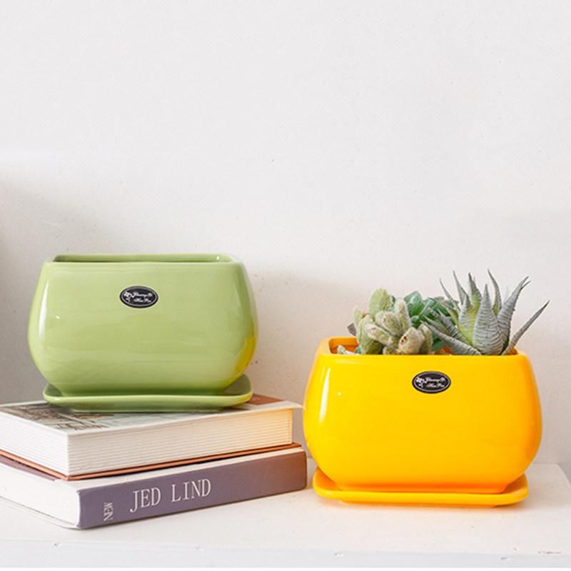 长方形花盆陶瓷大号家用客厅北欧简约带托盘多肉绿萝君子兰蝴蝶兰,淘宝优惠券,粉丝福利购,淘宝优惠卷