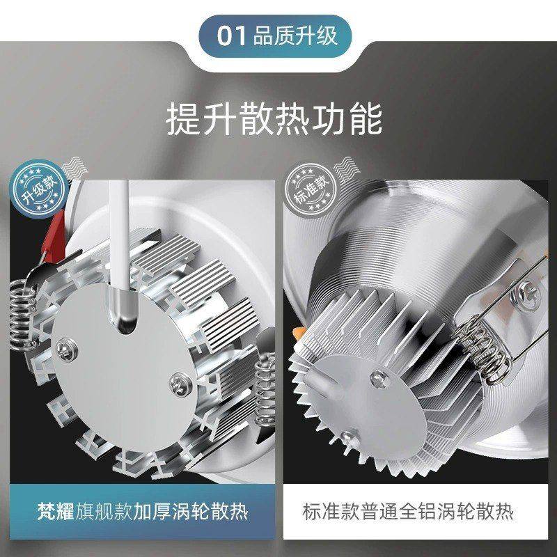 家用筒灯led天花射灯5w嵌入式开孔7.5cm客厅吊顶牛眼孔灯洞灯简灯,淘宝优惠券,粉丝福利购,淘宝优惠卷