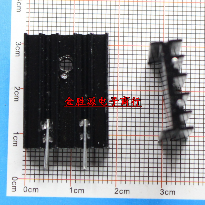 铝散热片 YI25 25x19x7MM 双针 针距8MM TO220封装 三极管用 - 图0