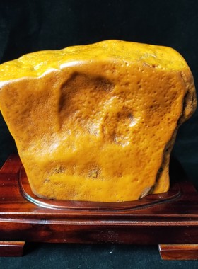 黄蜡石原石观赏摆件客厅天然座底