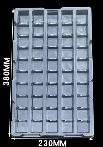 现货50格长方形吸塑内托定制塑料盒托盘新能源汽车零件吸塑盘PET - 图1