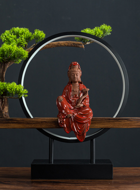 中式禅意摆件如来观世音菩萨佛像摆件创意灯饰玄关客厅电视柜饰品