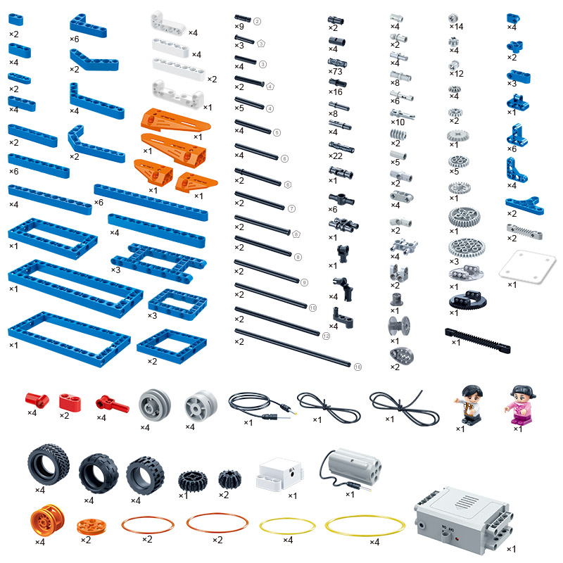 邦宝积木编程科普机器人6932电子动玩具机械组齿轮5基础探究ET660 - 图3