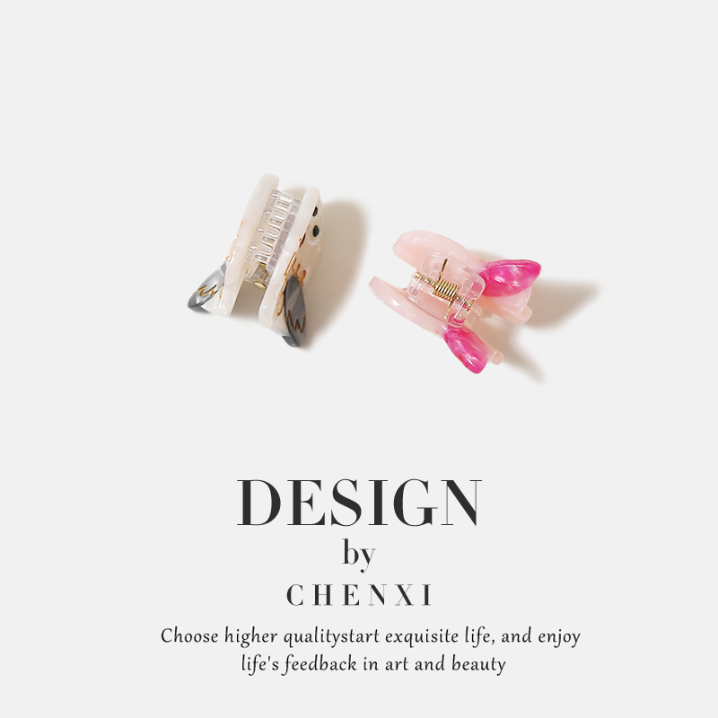 萌趣可爱ins猫头鹰迷你小抓夹百搭卡通醋酸侧边碎发夹儿童头饰 - 图1