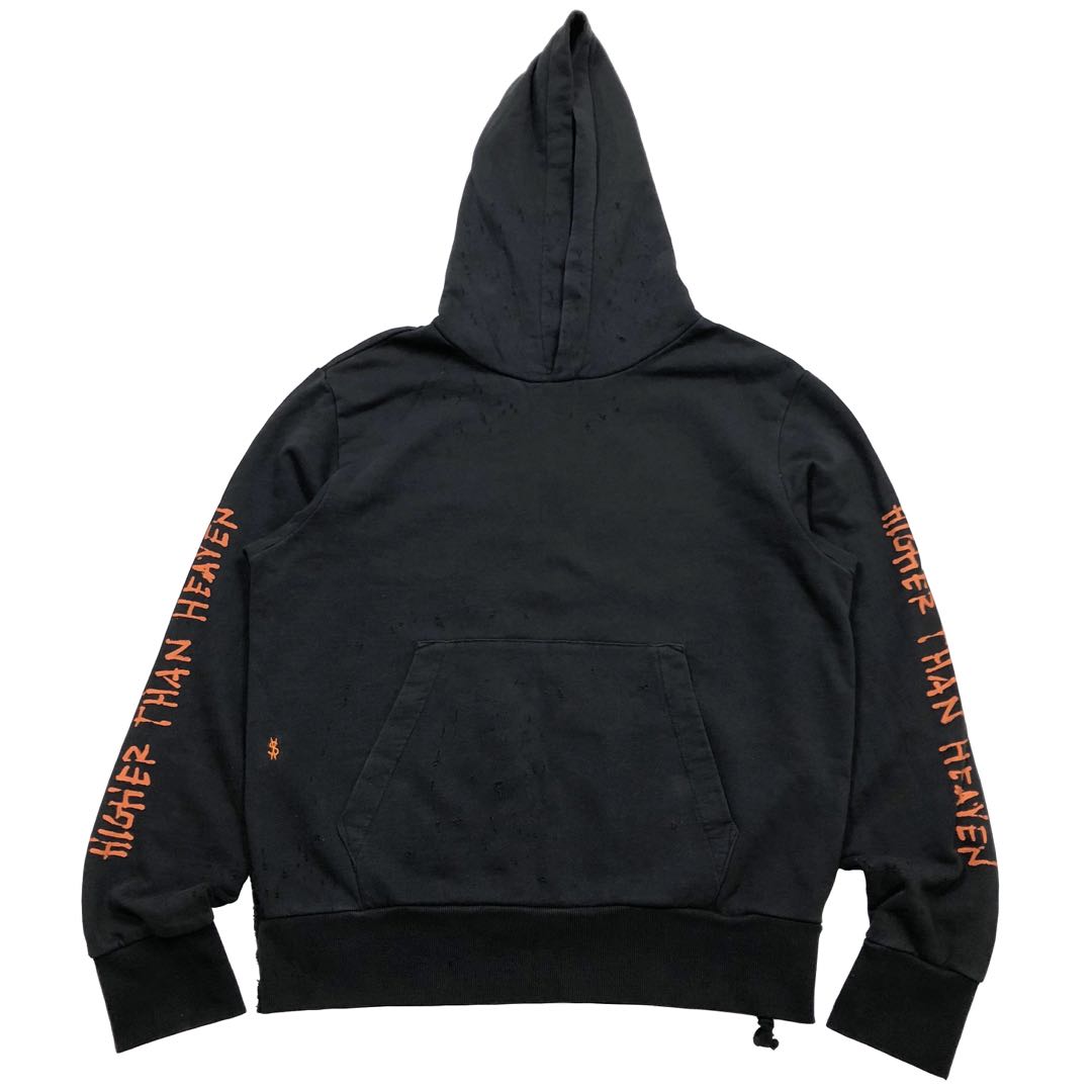 现货 Travis Scott x Ksubi Flaming Dollar Hoodie 水洗做旧帽衫 - 图1