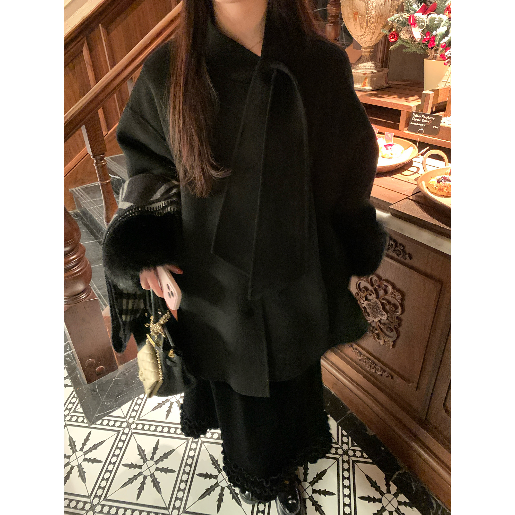 NAZ那子大码冬季100羊毛可拆卸短款拼毛袖胖mm气质双面呢大衣外套,淘宝优惠券,粉丝福利购,淘宝优惠卷