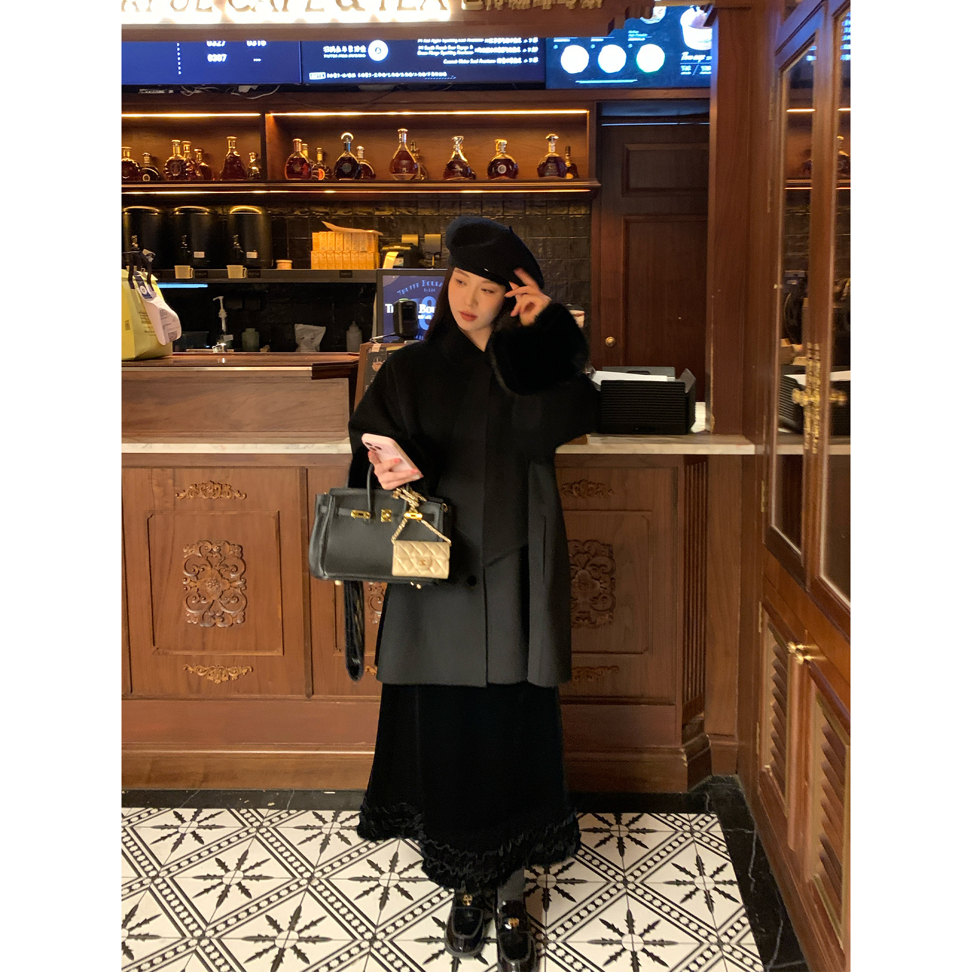 NAZ那子大码冬季100羊毛可拆卸短款拼毛袖胖mm气质双面呢大衣外套,淘宝优惠券,粉丝福利购,淘宝优惠卷