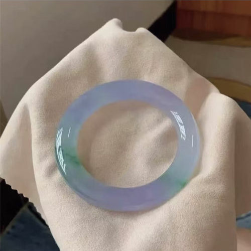 【大吉翡翠】【新品】天然手镯冰种紫罗兰飘花A货 - 图1