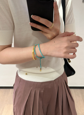 小众设计款设计3mm绿松石项链锁骨链原矿松石短项链s49099