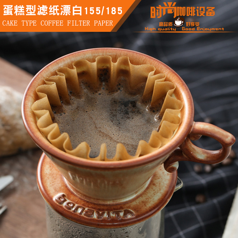 日本进口kalita155/185波纹手冲咖啡漂白滤纸蛋糕杯折纸滤杯滤纸 - 图0