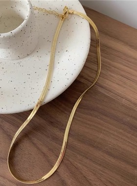 冷淡风ins博主同款镀真金项链