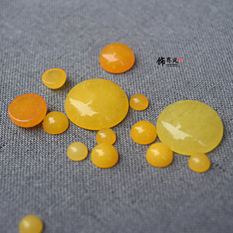 4/25mmDIY戒指耳钉吊坠 发簪镶嵌贴片材料配件 圆形黄玉髓戒面,淘宝优惠券,粉丝福利购,淘宝优惠卷