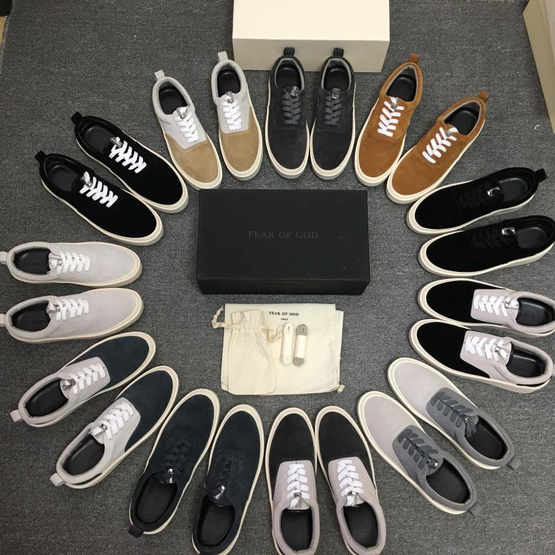 FOG 101第六季Fear of god Sneaker高街19fw翻毛皮麂皮男低帮板鞋-图0