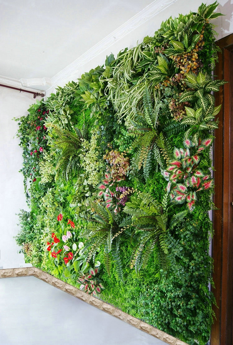 仿真植物墙阳台装饰草皮背景墙塑料草室内绿植墙面门头假草坪花墙 - 图1