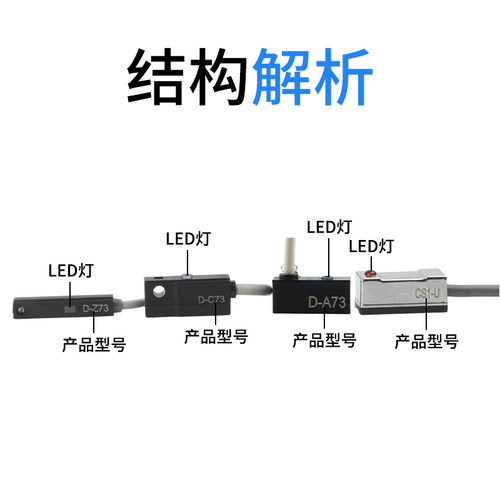 磁性开关DMSJ/CS1-F/U/G气缸感应开关磁控接近传感器CMSH/D-A73 - 图0