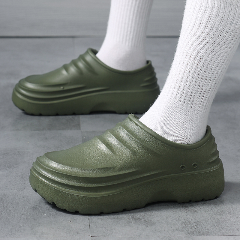 厨师护士防滑防水厨房休闲鞋防臭防油耐磨踩屎感厚底EVA劳保鞋潮 - 图3