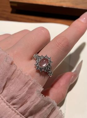 「塞纳河之梦」水沫玉戒指女款s925银轻奢小众高级感送礼闺蜜百搭