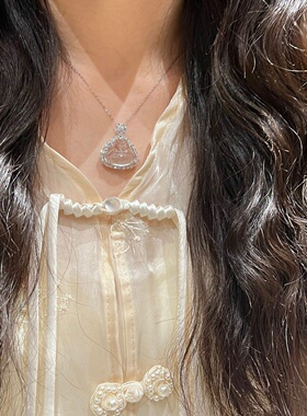 冰佛！天然水沫玉项链超冰！