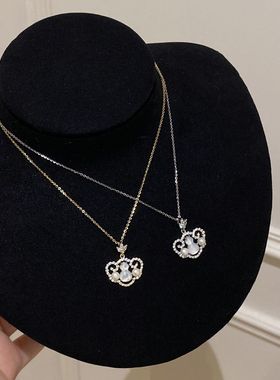 「白贝福禄如意锁」天然白贝母珍珠项链女款s925银轻奢高级送礼