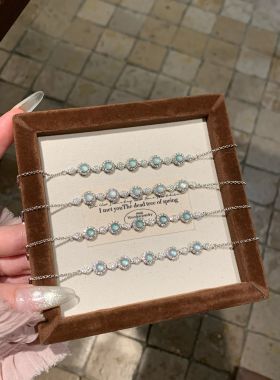 「梦屿之境」天然A货翡翠手链925银女款小众轻奢气质百搭送礼闺蜜