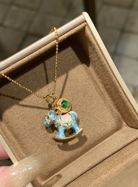 「小绿摇摇木马」天然A货翡翠项链女款轻奢小众高级感送礼闺蜜