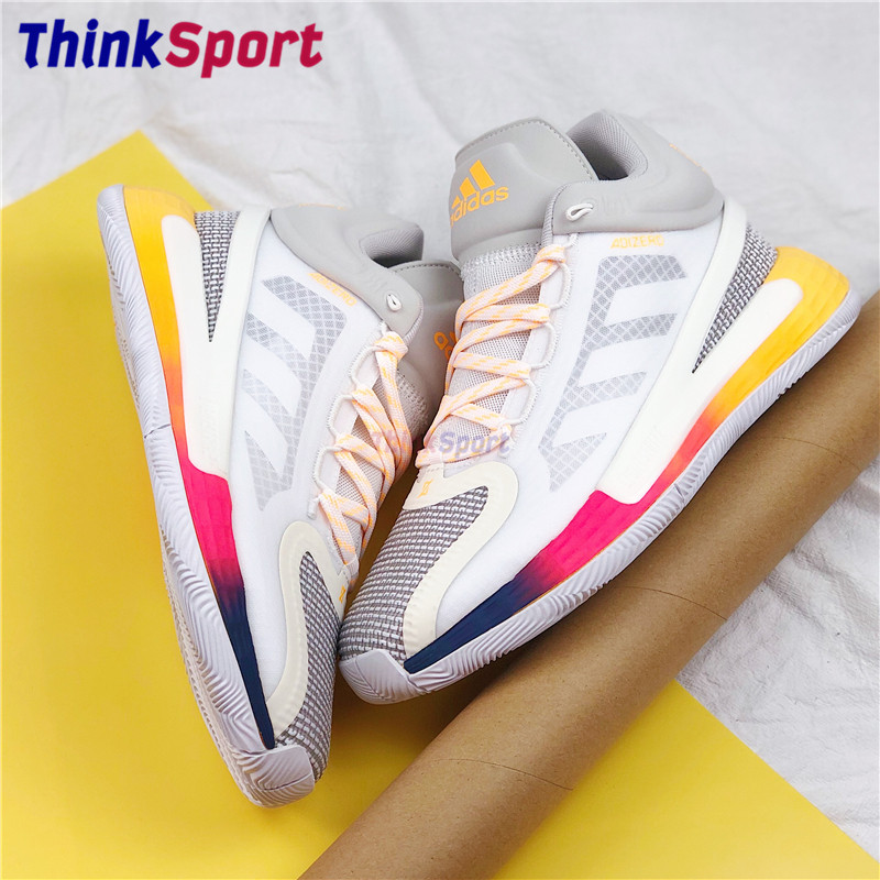 adidas d rose 11 罗斯11代首发白彩虹男子实战篮球运动鞋fy9988