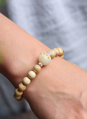 奶香木猫爪菩提手串新中式国风