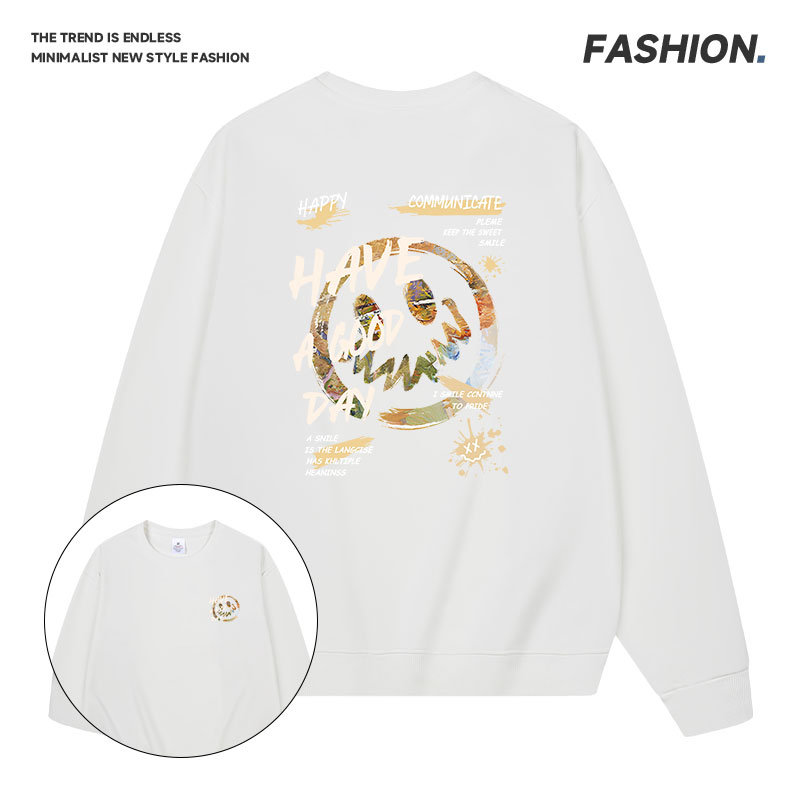 日系简约卫衣春秋基础款圆领套头慵懒风百搭情侣长袖卫衣外套