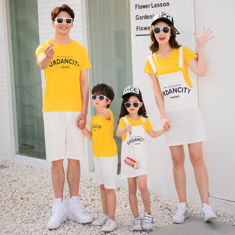 夏装2020新款潮一家三口四口母女装 thecouplepig亲子装/亲子时装