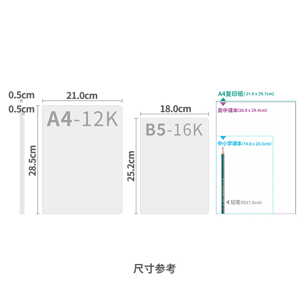 道林 软抄本16k糖果色学科b5语文数学英语错题化学物理草稿空白小学生课堂笔记本作文格子记事46张文具政史地