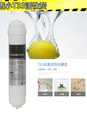 后置小T33活性炭椰壳碳净水器配件通用滤芯2分口韩式快接改善口感