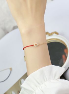 本命年红绳手链手工14k包金美国