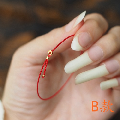 本命年红绳手链小花手绳男女情侣饰品礼物百搭简洁洋气细可调节 - 图2