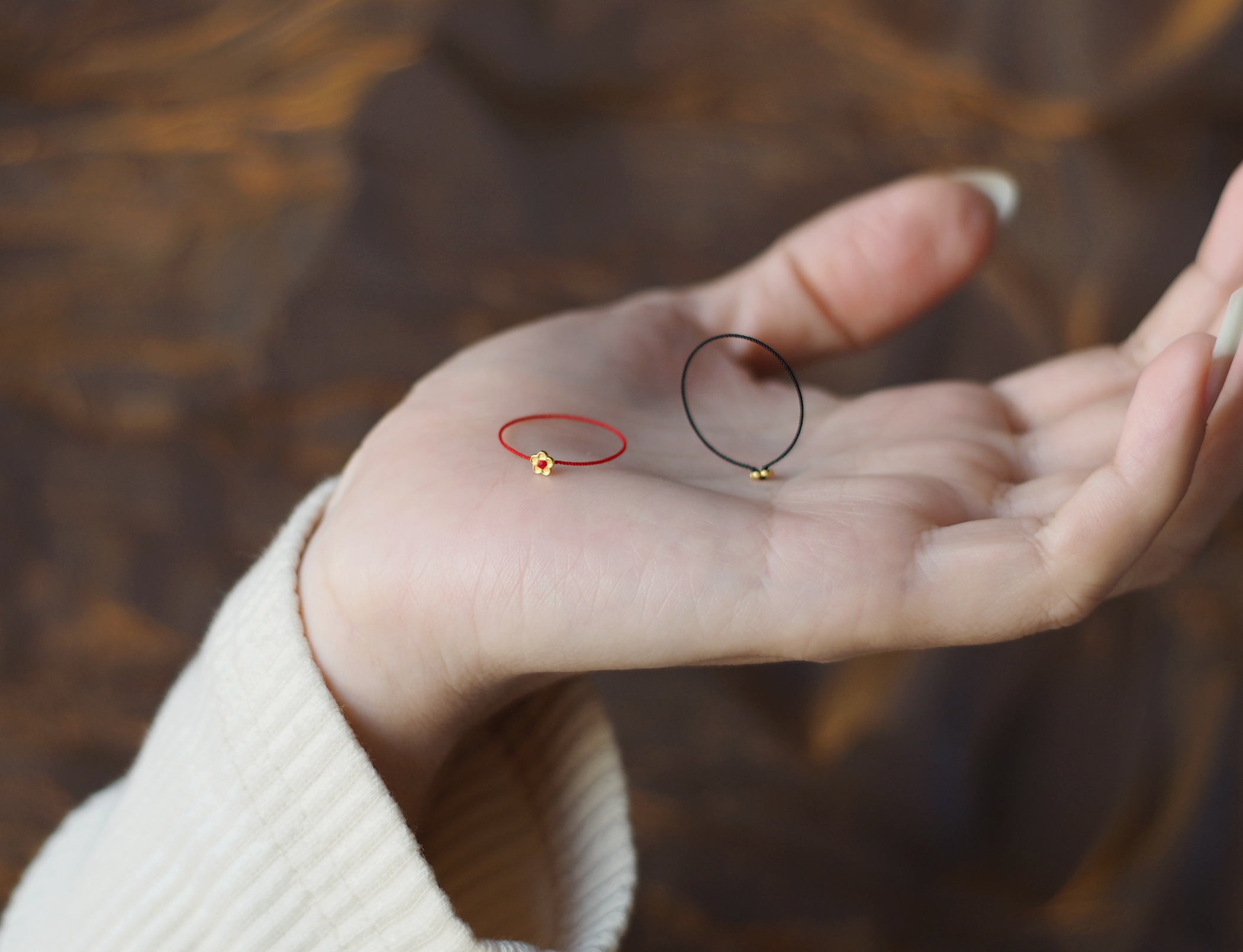 Hand-woven red rope ring for the year of birth, pure gold, money flower ring, ring, gift coil for men and women, couple