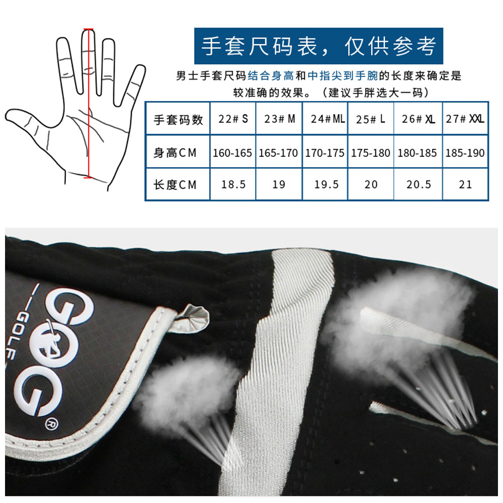正品GOG高尔夫球手套男 耐磨透气左右手双手高尔夫手套布开车骑行,淘宝优惠券,粉丝福利购,淘宝优惠卷